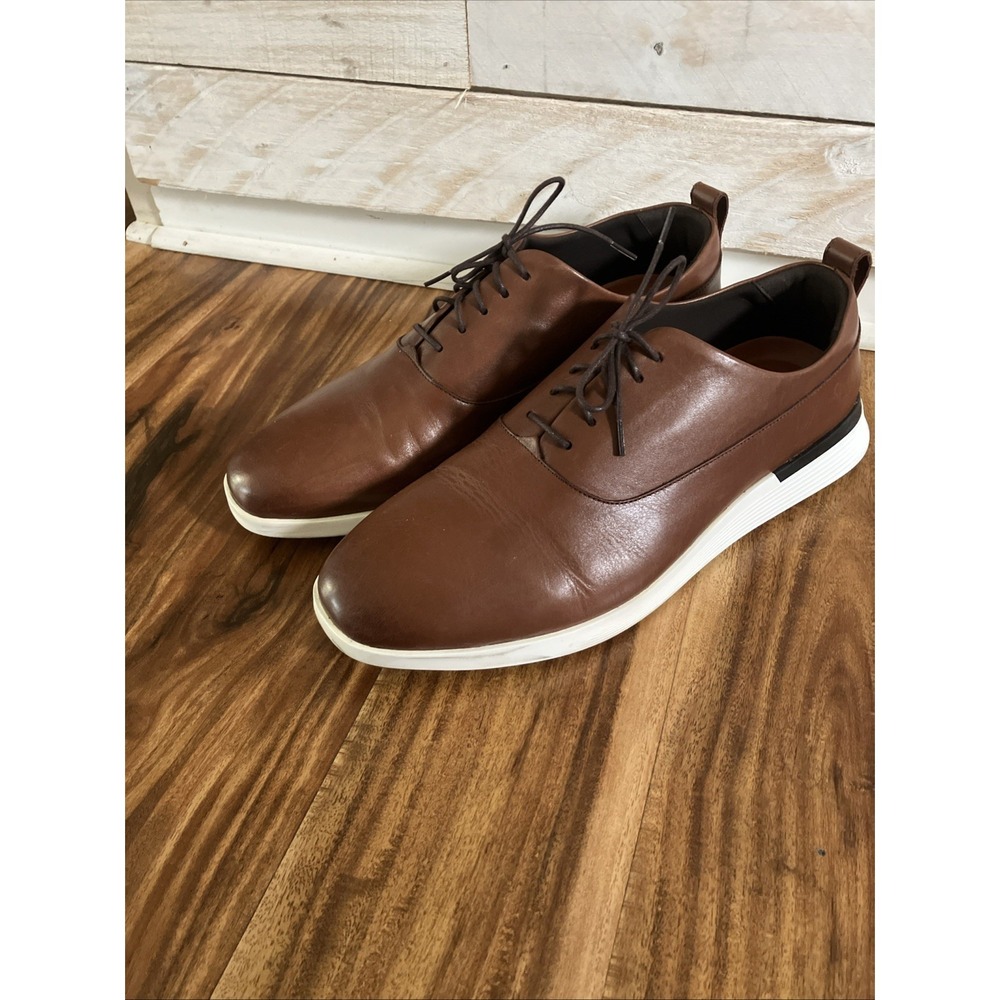 WOLF and SHEPHERD Brown Crossover Derby Lace Tie Shoes Sz 12.5 Preowned